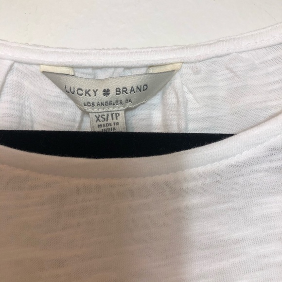 Lucky Brand short sleeve white top size xs - Picture 3 of 8